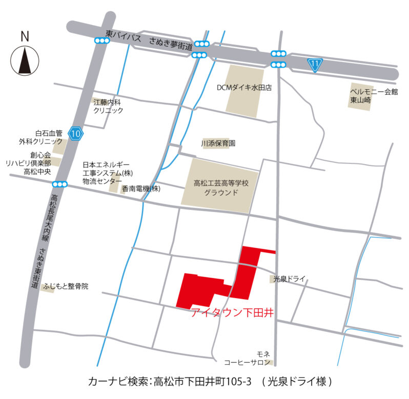 アイタウン下田井　地図